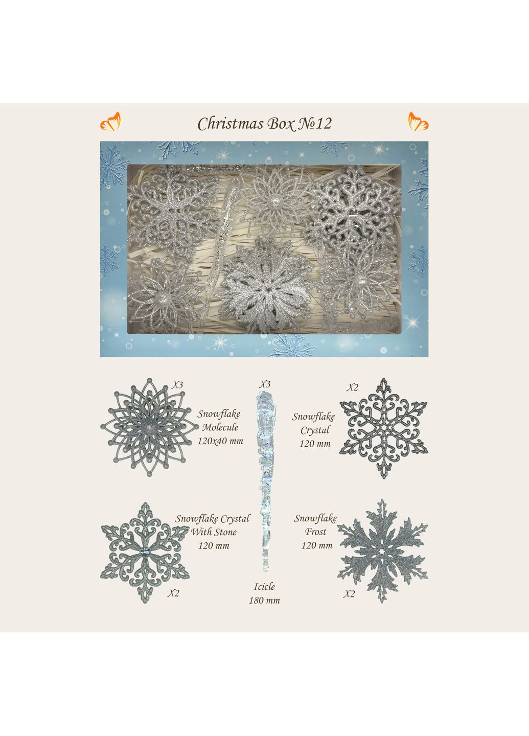 Набір ялинкових іграшок Christmas box-12 30x20x6 cm MIS LT (365628105)