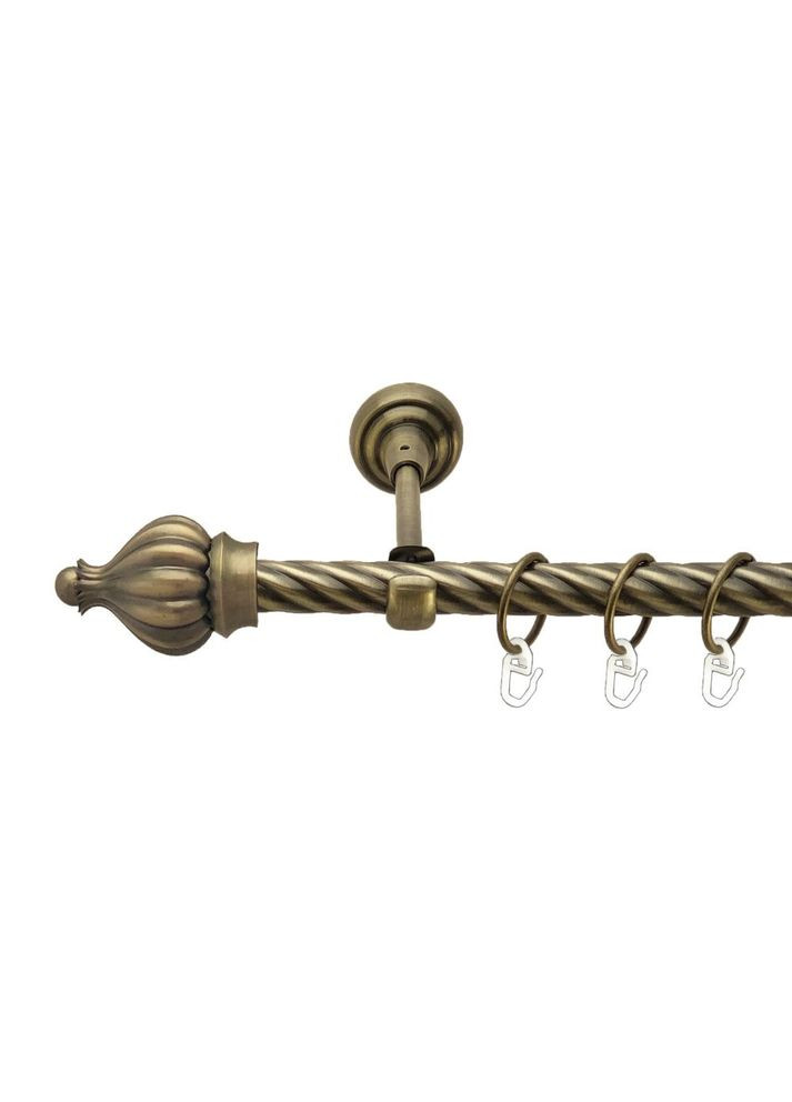 Карниз Таджа металевий однорядний відкритий скручена труба Антик 19 мм 200 см (00-00017190) ORVIT (300285149)