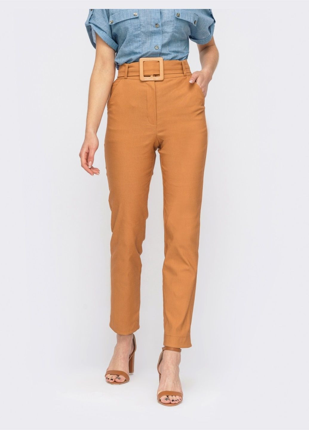 помаранчеві завужені штани з поясом з основної тканини Dressa (287340344)
