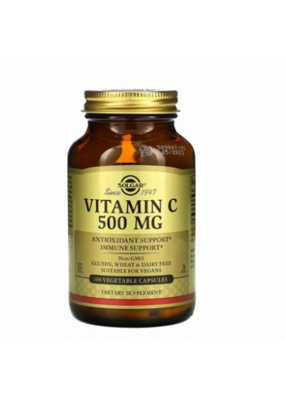 Вітамін С, (Vitamin C),, 500 мг, 100 капсули (SOL03260) Solgar (286420175)