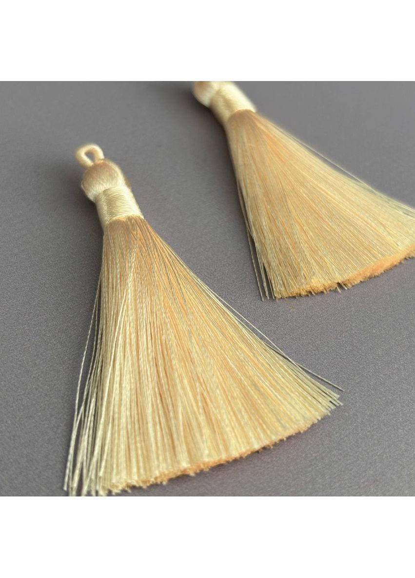 Шелковые кисти для сережек 8 см - желтый светлый. Plus-plus (354799090)