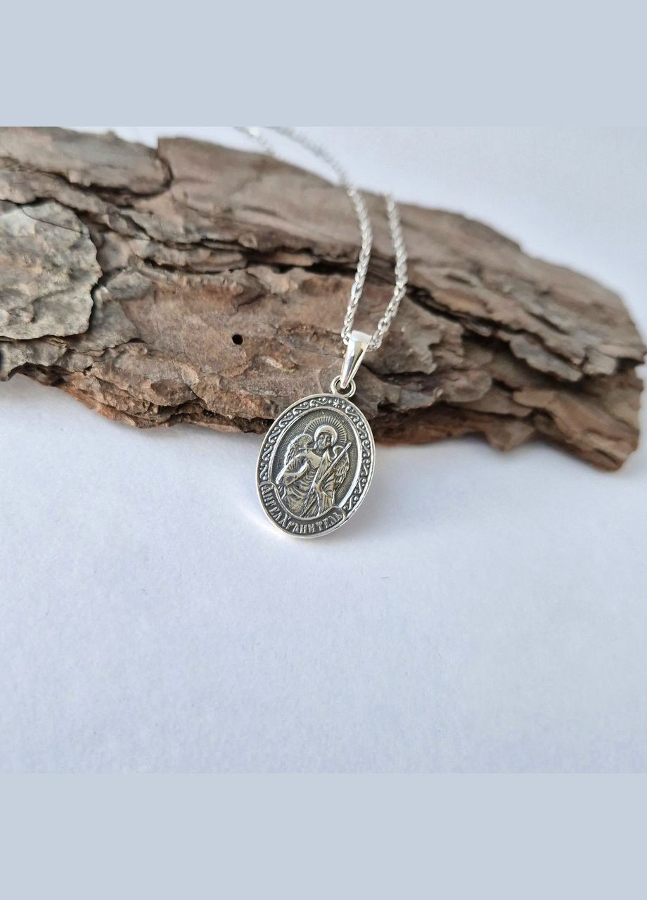 Срібна ладанка підвіска кулон Янгол Охоронець срібло 925 проби чорнене 3149ч 3.50г No Brand (314878876)