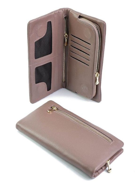 Жіночий шкіряний гаманець рожевий No Brand (294629334)
