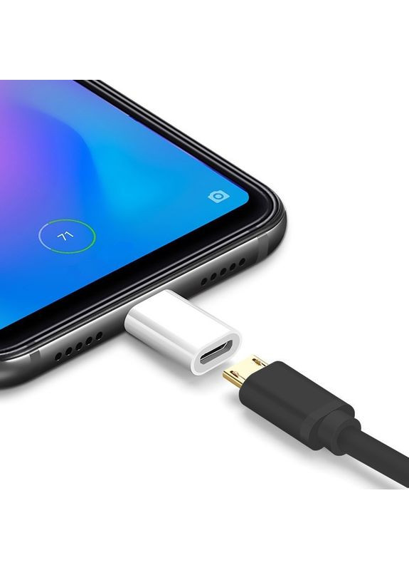 Адаптер Переходник microUSB - Type-C White (RF050989) GT (349843756)