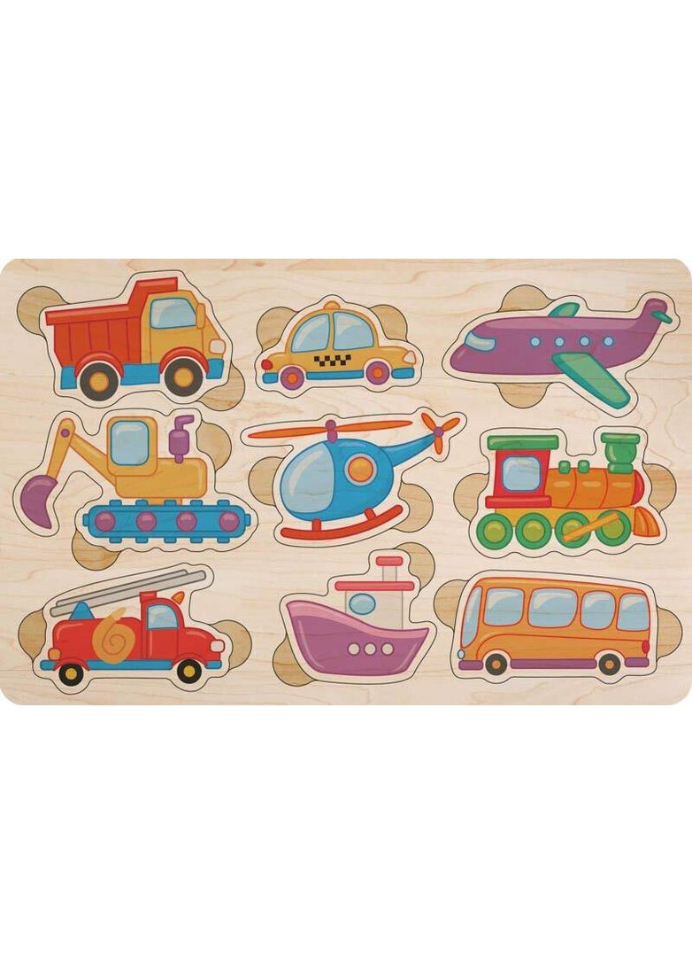 Дерев'яний пазл кольоровий Транспорт Zirka (369613032)