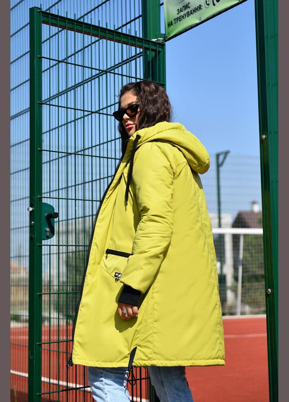 Зеленая женская куртка с капюшоном цвет лайм р.48/50 449634 New Trend