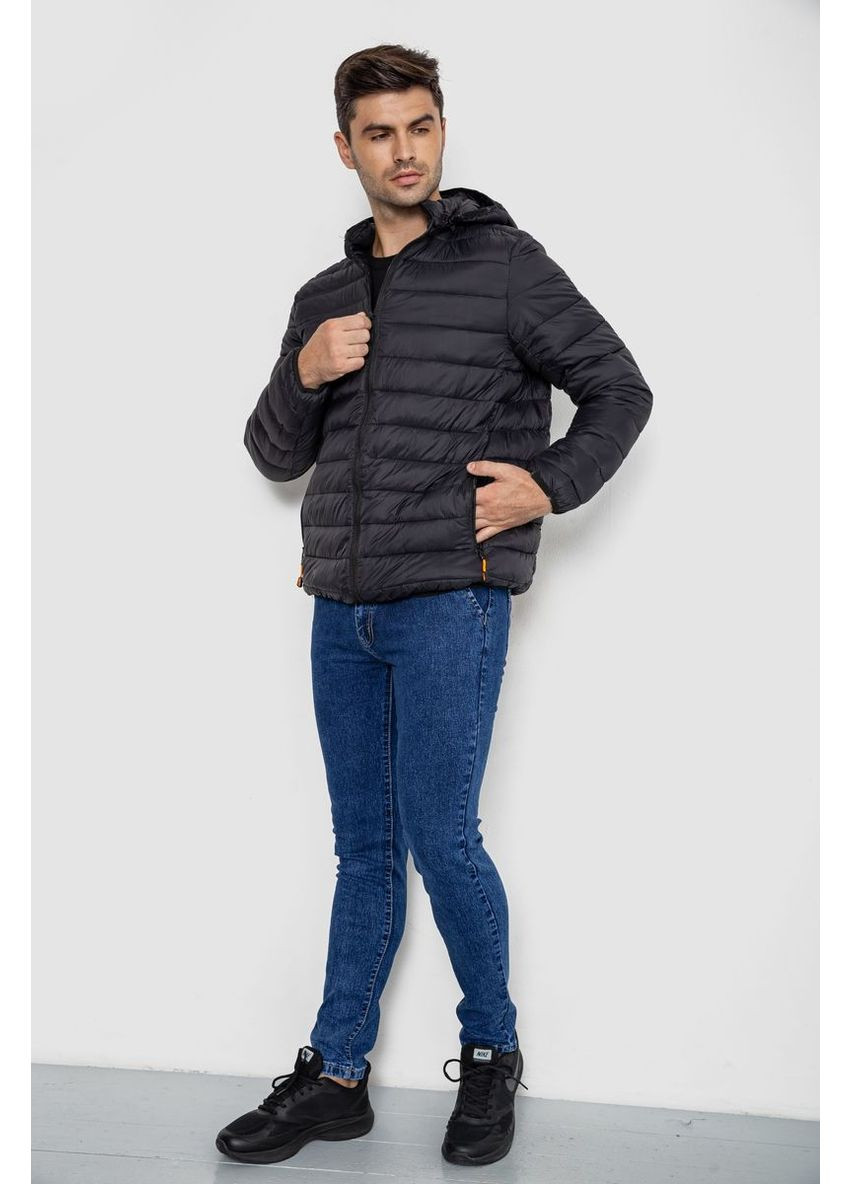 Черная демисезонная демисезонная мужская куртка на синтепоне,, 247r5070 Ager