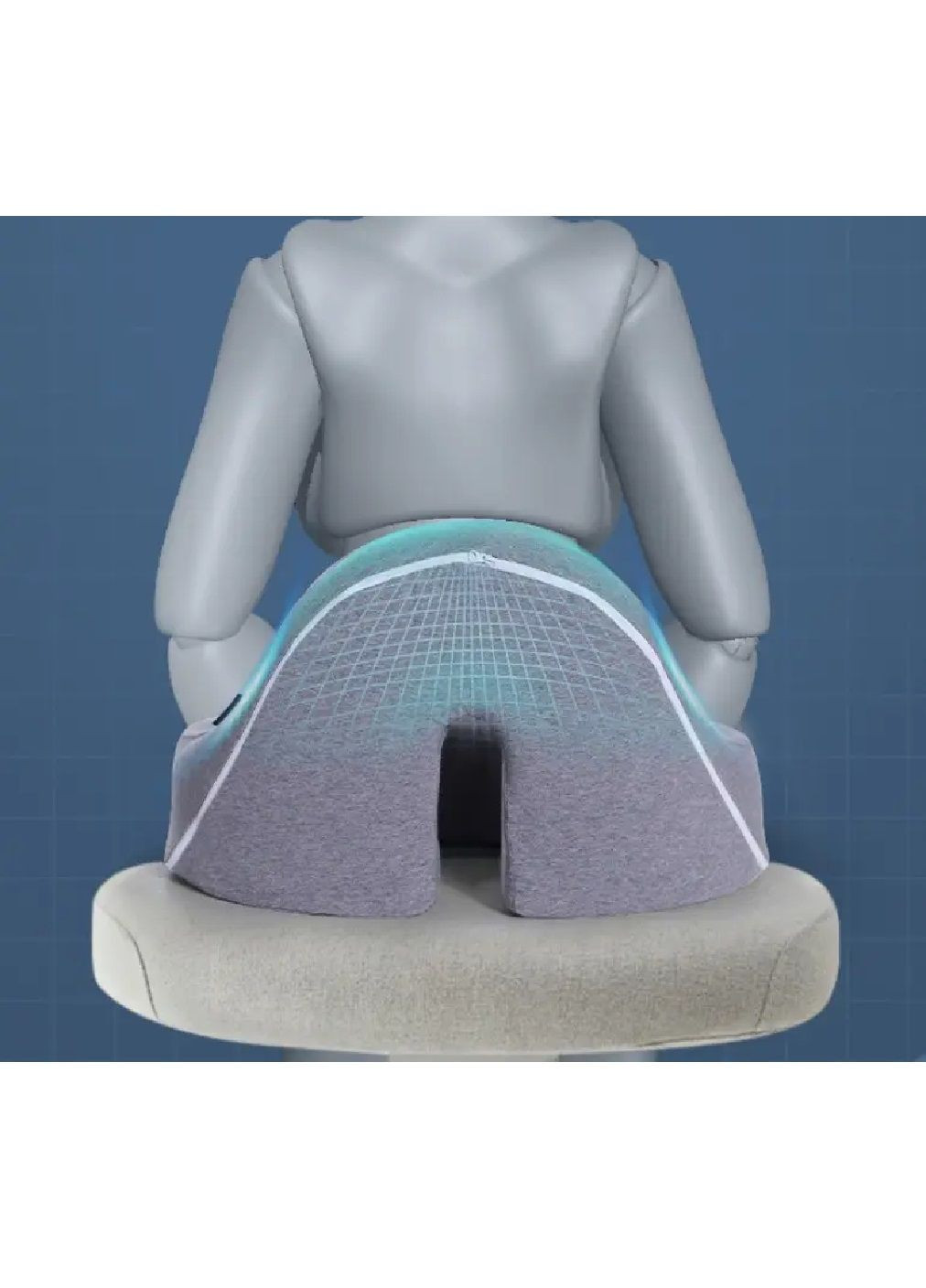 Подушка накладка на крісло ортопедична з поперековою підтримкою ефектом пам'яті для офісного крісла стільця (482181-Prob) Unbranded (371719367)