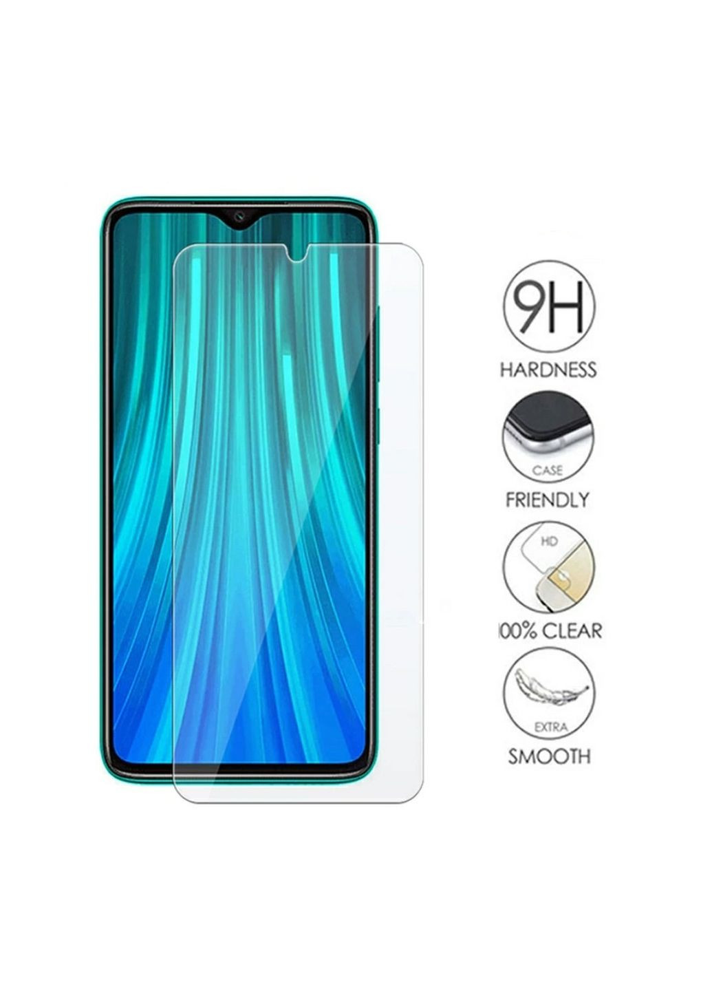 Закаленное защитное стекло на Xiaomi Redmi Note 8 Pro Прозрачное X-level (329881784)