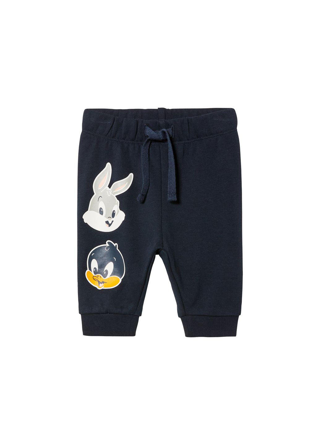 Спортивні штани джоггери двунитка для хлопчика Looney Tunes 468581 062-68 см (2-6 міс.) темно-синій Disney (367261828)