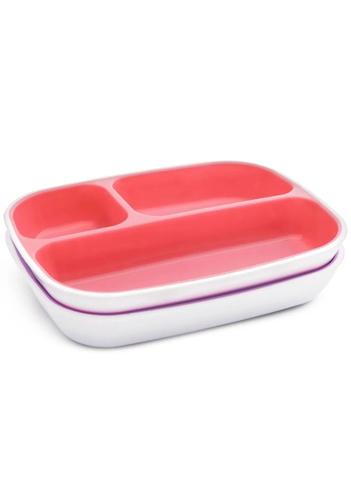 Набор тарелок "Splash Divided Plates", 2 шт., цвет розовый (46727.02) Munchkin (391543464)