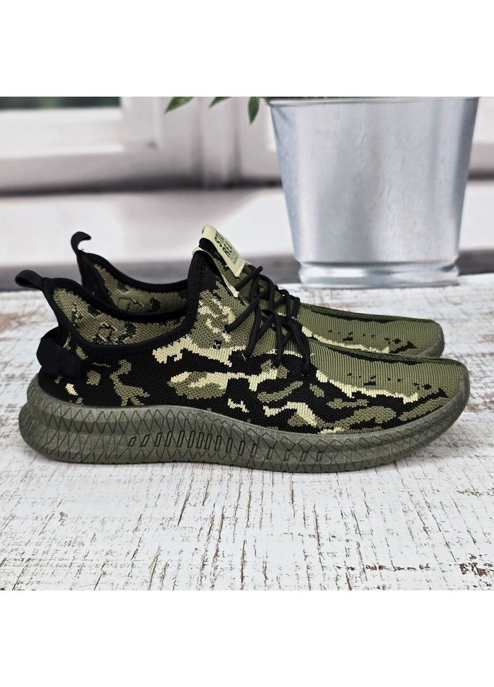 Оливковые (хаки) летние кроссовки мужские Fashion