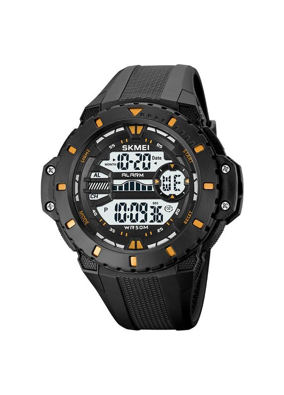 Годинники 1885GD Gold електронні спортивні для чоловіків з будильником та календарем чорні золотисті ProDobro (367266483)