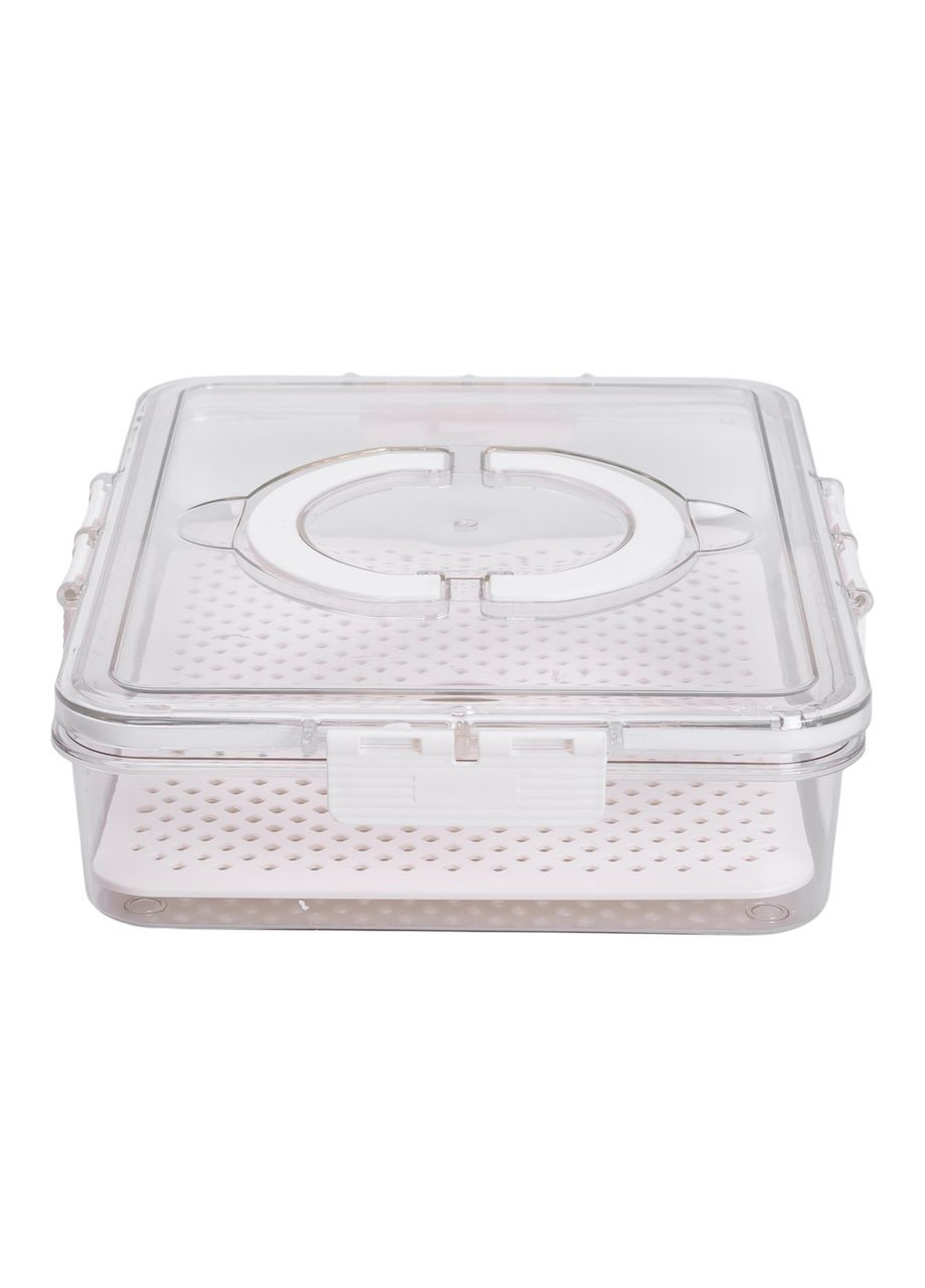 Контейнер для їжі з ручкою 2,5 л бежевий пластиковий ланч-бокс для зберігання продуктів та їжі ProDobro (364192102)