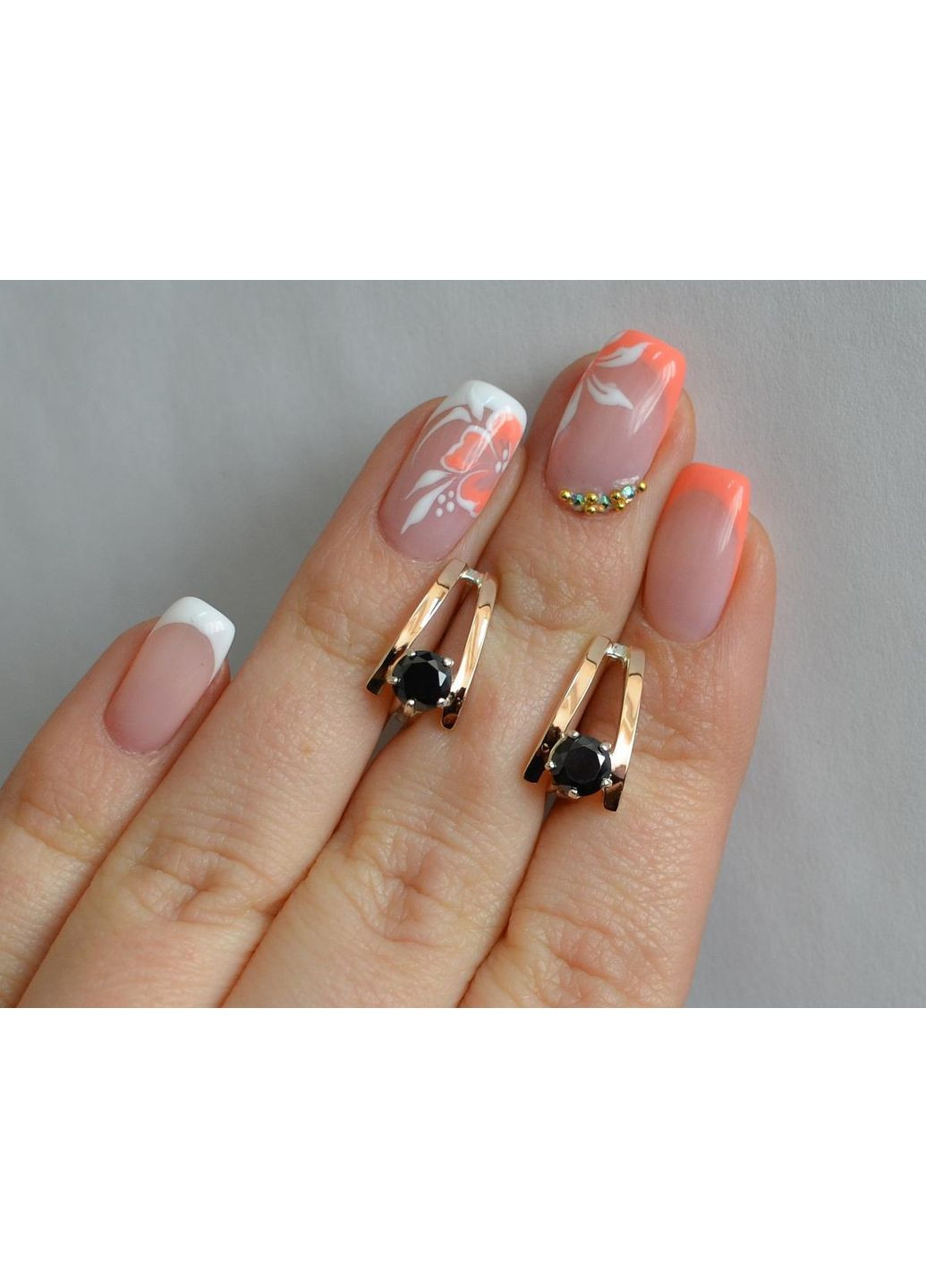 Серебряные серьги с напайками из золота Silver Style (367113135)