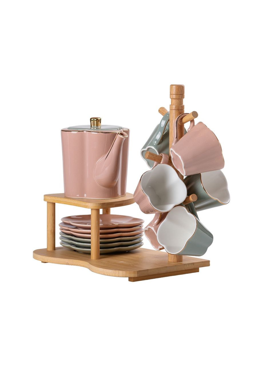 Чайный сервиз на 6 персон с бамбуковой подставкой HP-15-25 Yiwu (369143025)