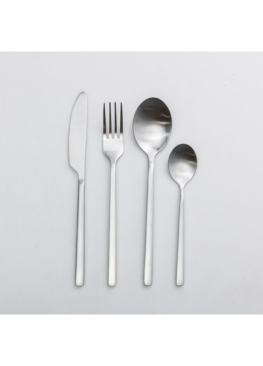 Набір столових приладів на 6 персон, 24 предмети для сервірування та на подарунок Матове Срібло Yiwu (360454664)