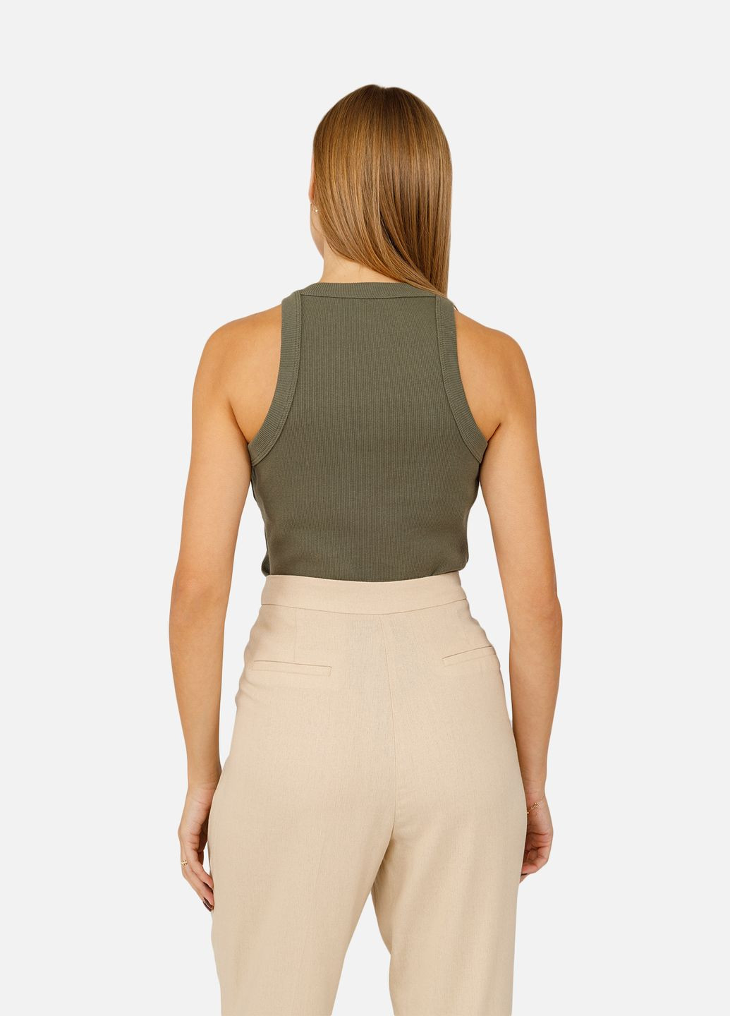 Женская майка с широкими бретелями цвет оливковый CB-00253775 DRA COLLECTION — 319083903