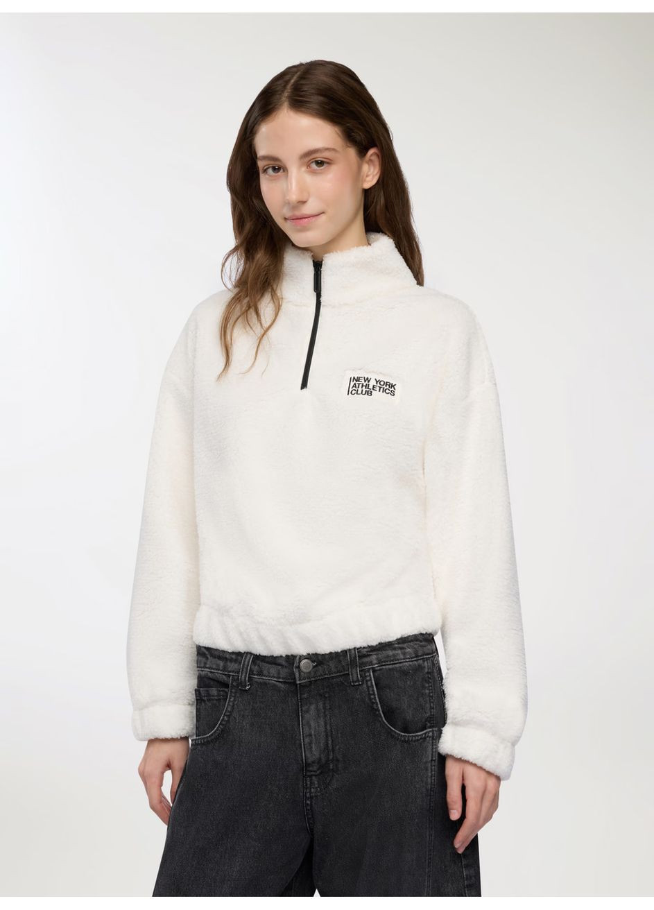 Молочный свитшот женщин Terranova надпись (369480862)