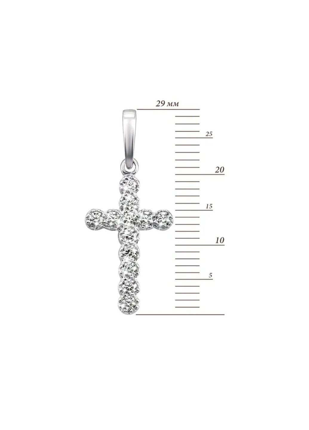 Срібний хрестик з фіанітами UMAX (290851667)