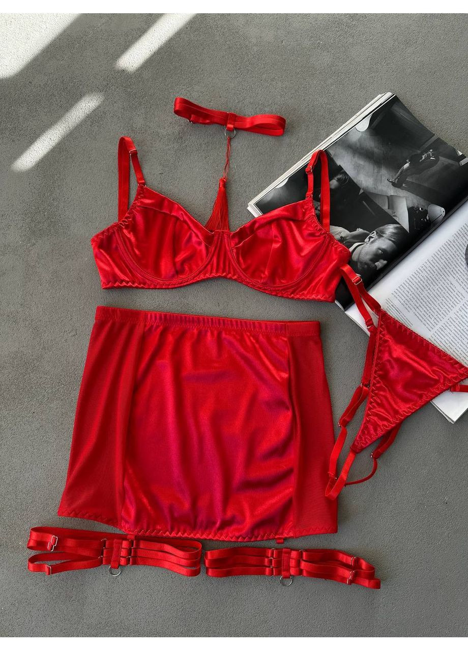 Червоний балконет комплект жіночої білизни | магія пристрасті, червоний Vital-Textile з кісточками поліестер, еластан