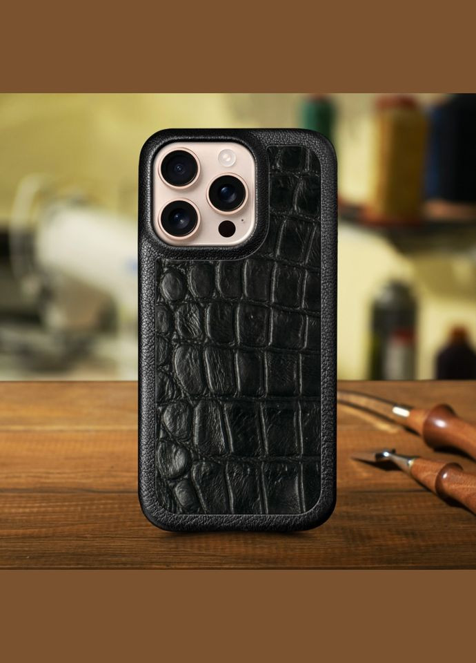 Кожаная накладка ExBacker для Apple iPhone 16 Pro Кайман (78132) Stenk (316651305)