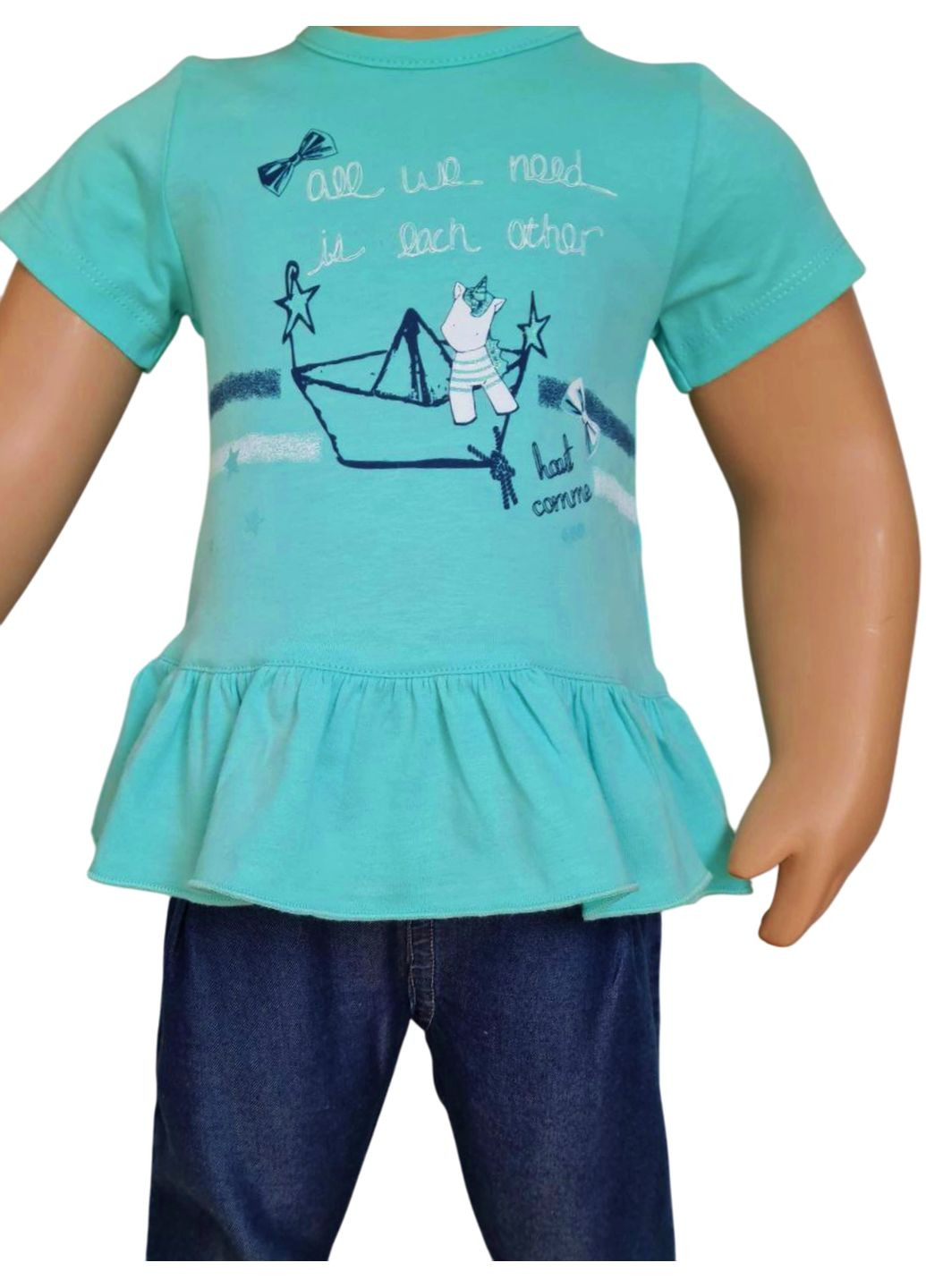 Бирюзовый летний костюм летний для девочки 3pommes 36050 бирюзовый 3 Pommes