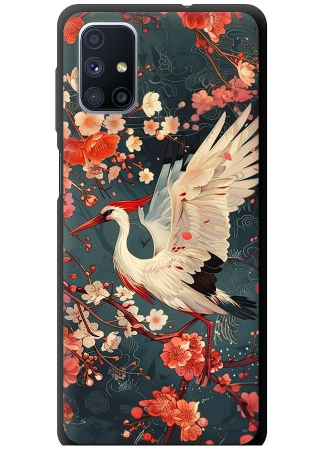 TPU черный чехол 'Сакура и аист' для Endorphone Samsung Galaxy M51 M515F (291127884)