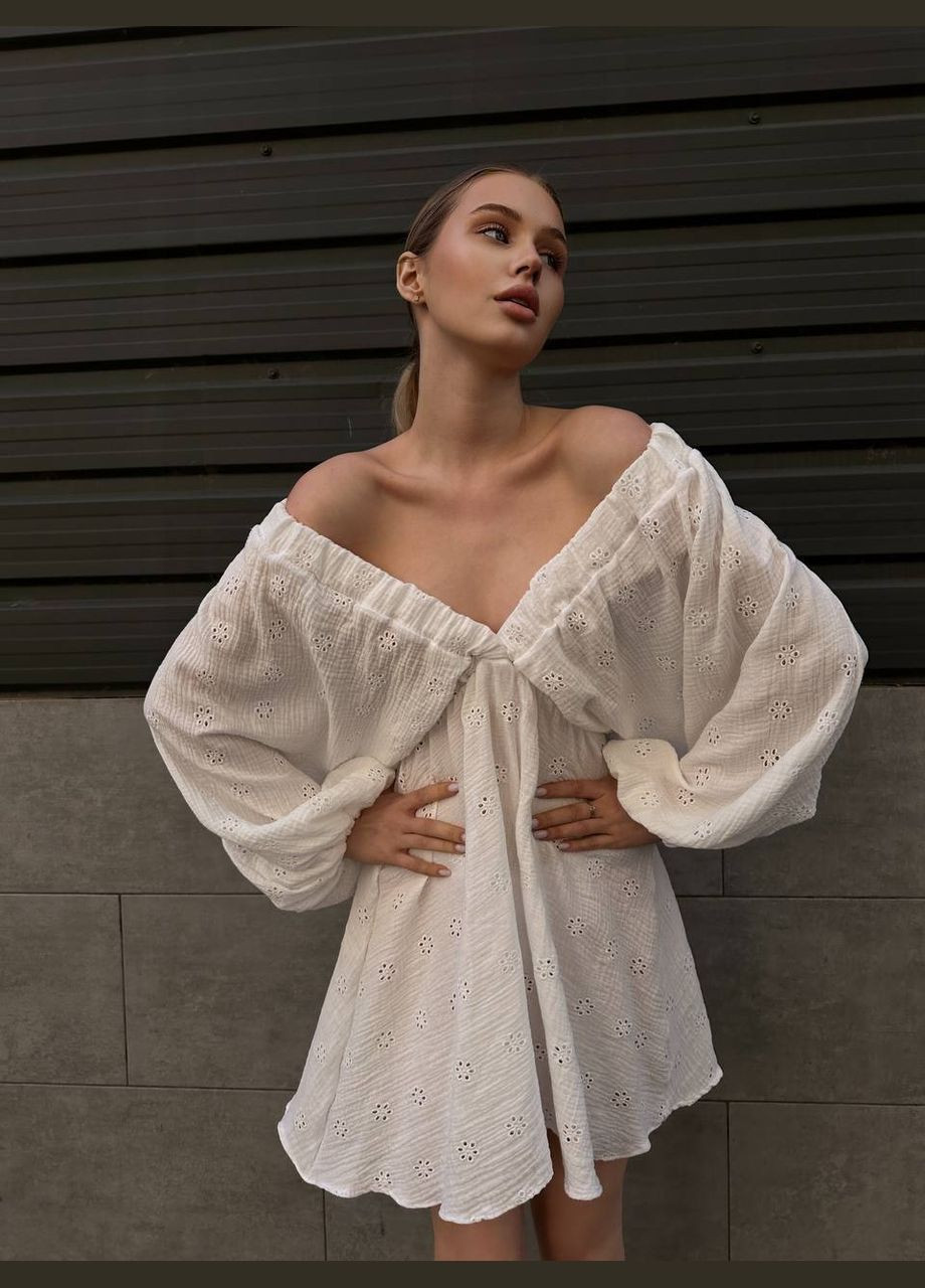 Молочное повседневный, кэжуал, коктейльное, вечернее женское платье Україна