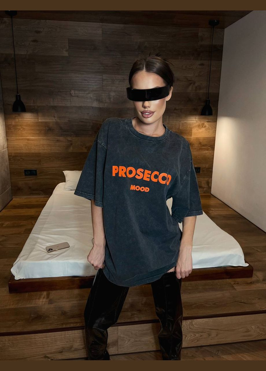 Жіноча футболка в стилі оверсайз MonCher - (335013810)