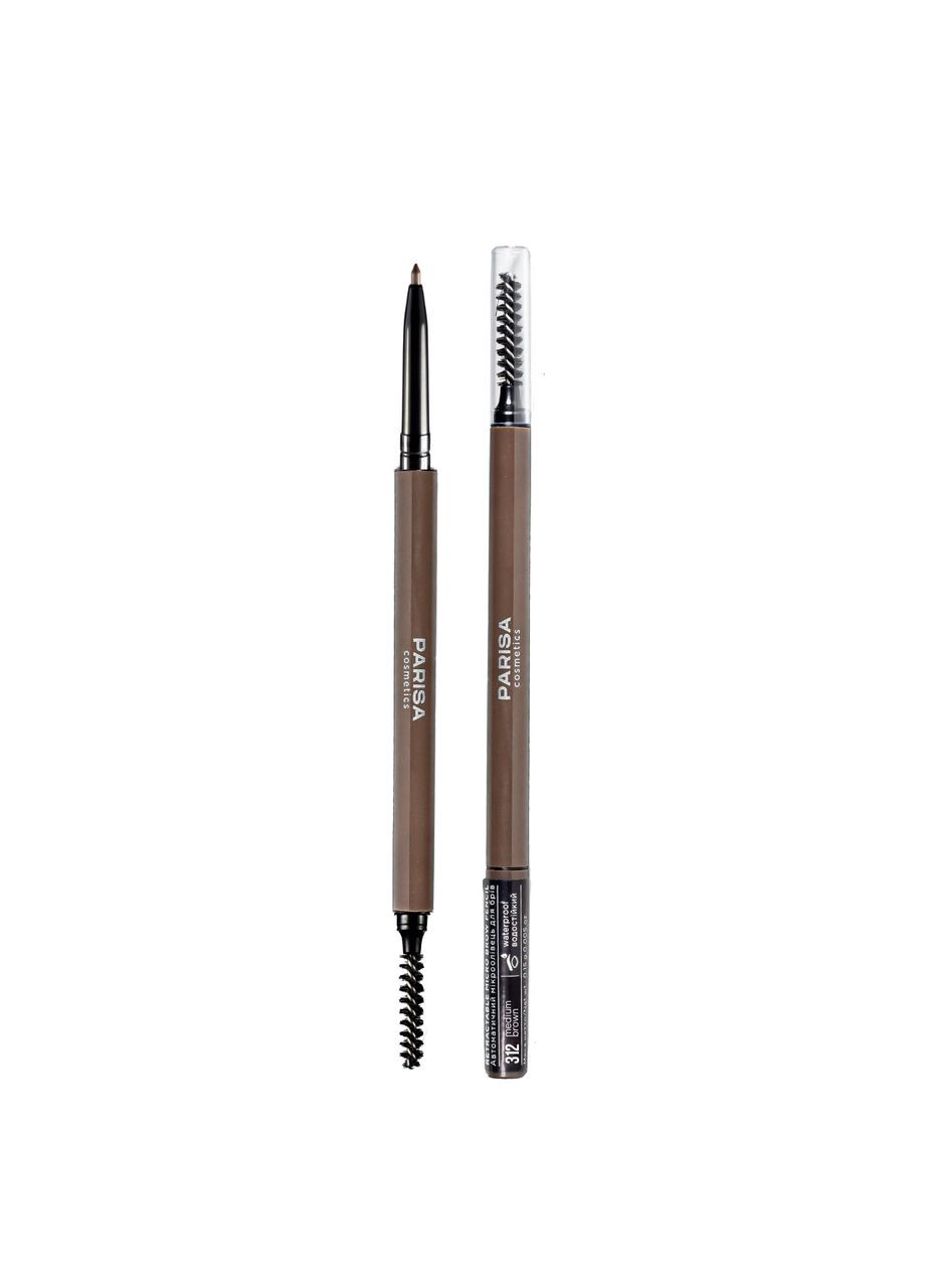 Карандаш для бровей Micro brow pencil водостойкий № 312 Коричневый медиум Parisa Cosmetics (367988415)