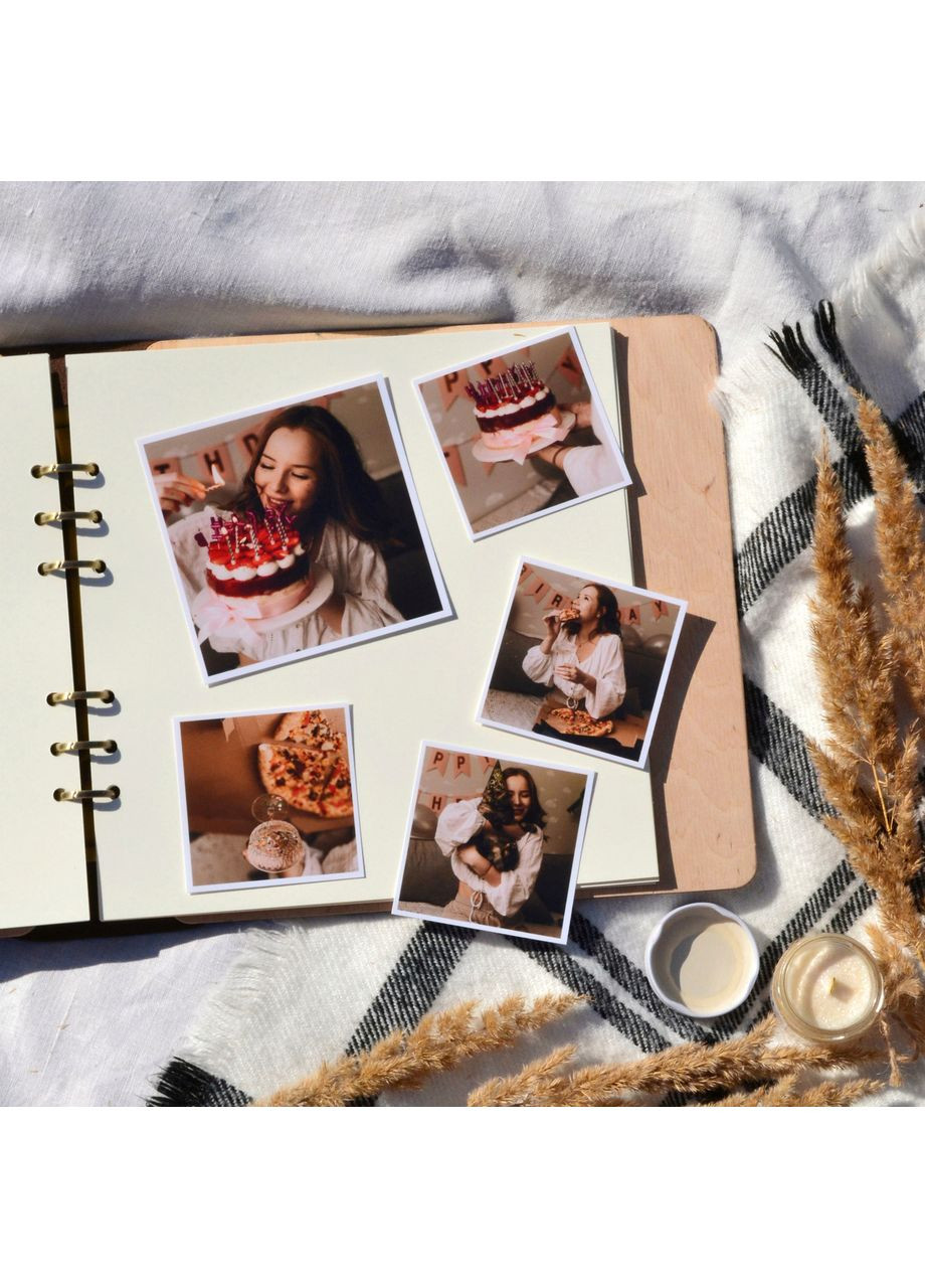 Альбом из дерева / фотоальбом на подарок / 23x23 см. крафтбук "Family" света, BROWN Your Magnets (367581399)