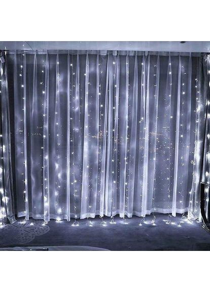 Гирлянда LED штора 3×2 м 200 LED, холодный белый, USB 5V, светодиодная штора для декора окон и стен. China (369502872)
