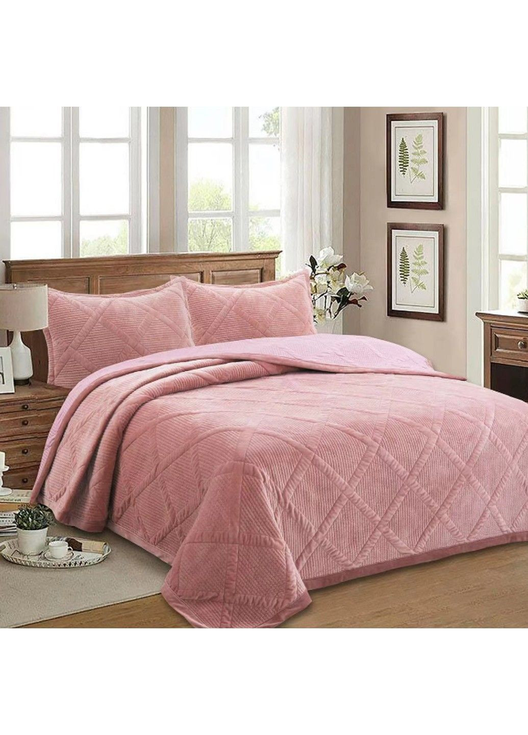 Текстиль для дому Покривало 200*230 см VELUR Pink Soho (365275830)
