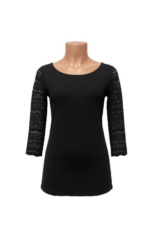 Чорна блуза молочний Naf Naf