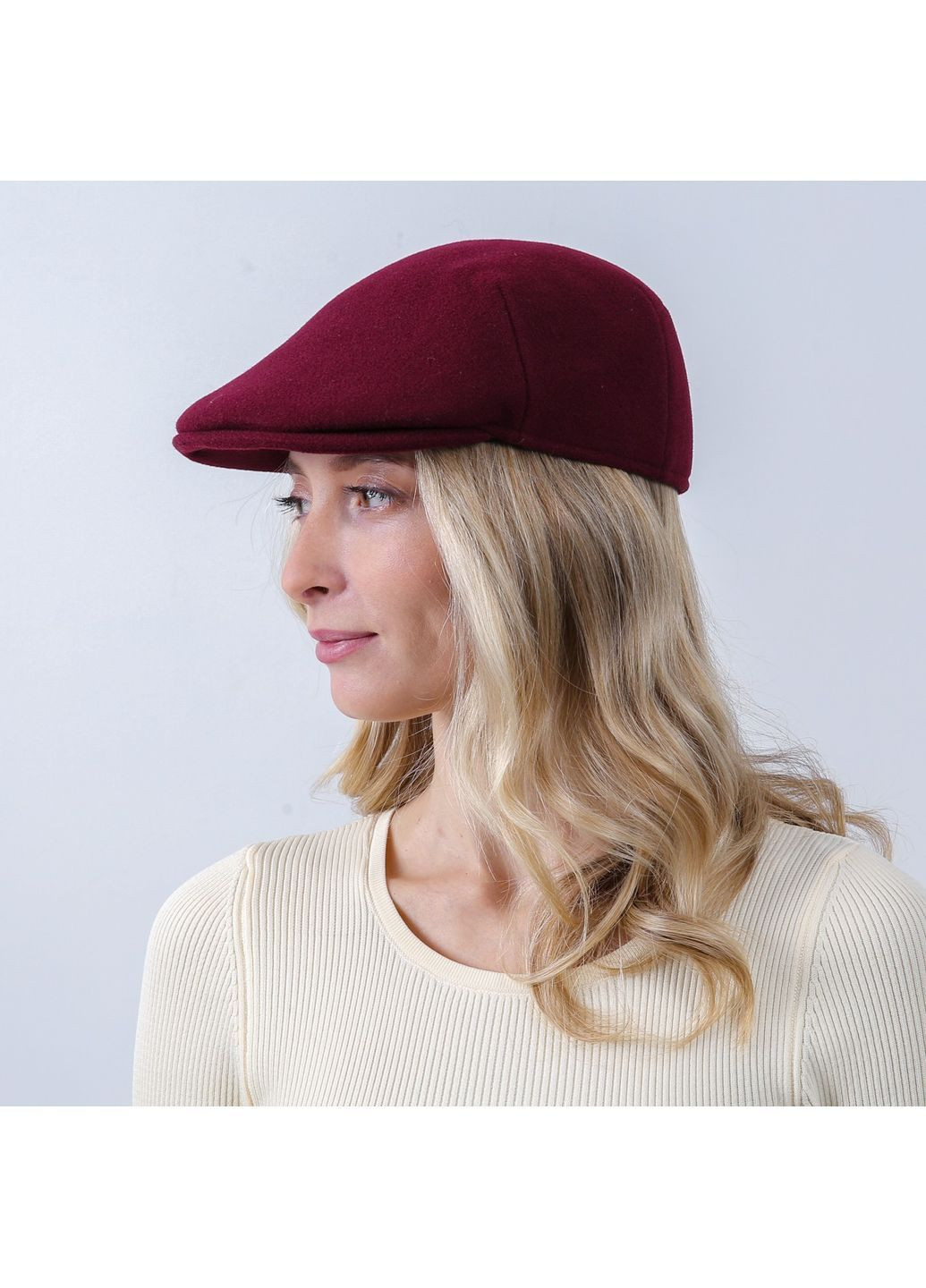 Кепка реглан жіноча кашемір бордова АЛЬФІ LuckyLOOK 925-854 (362463366)