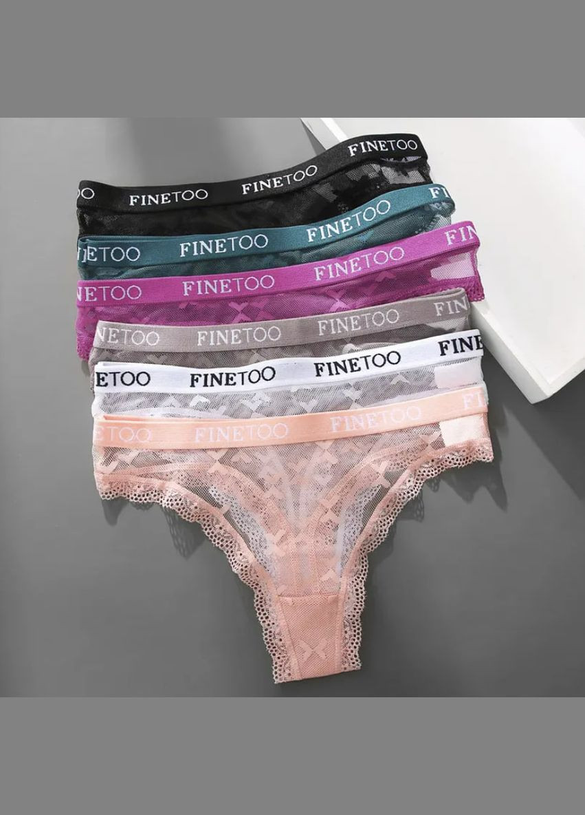 Зеленые стринги с кружевом и прозрачной сеточкой с узором в виде бантиков, 100% хлопок, S-XL No Brand (324768955)