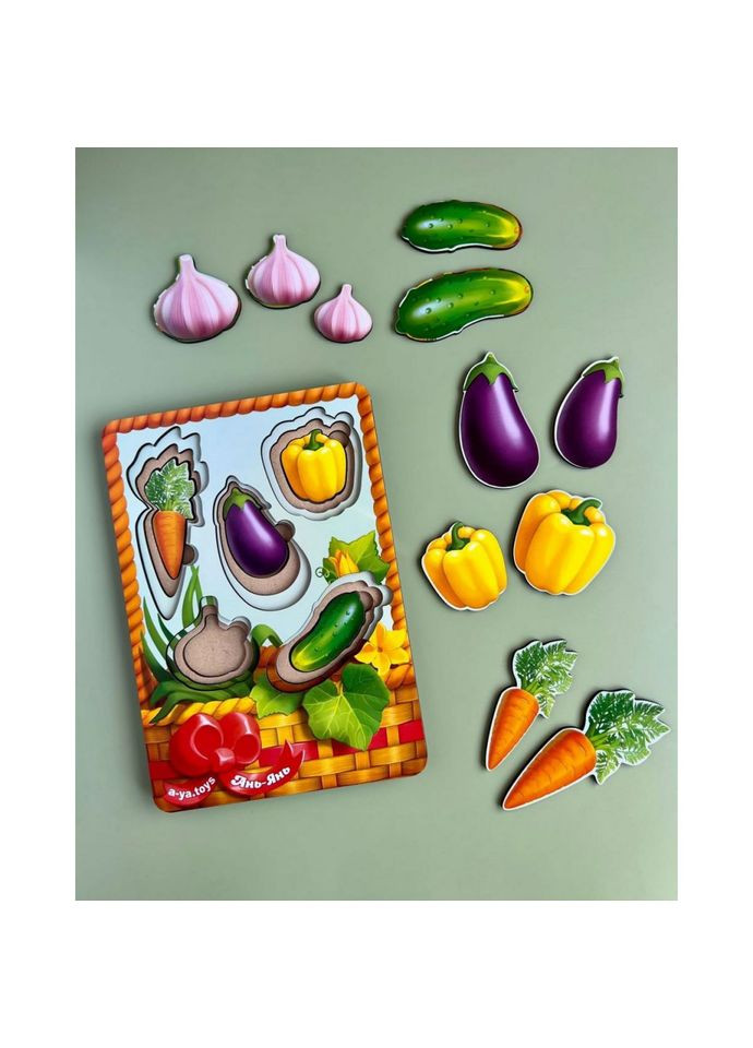 Настольная развивающая игра "Корзина с овощами-2" (ПСФ043) PSF043 сортер-вкладыш Ubumblebees (302010207)