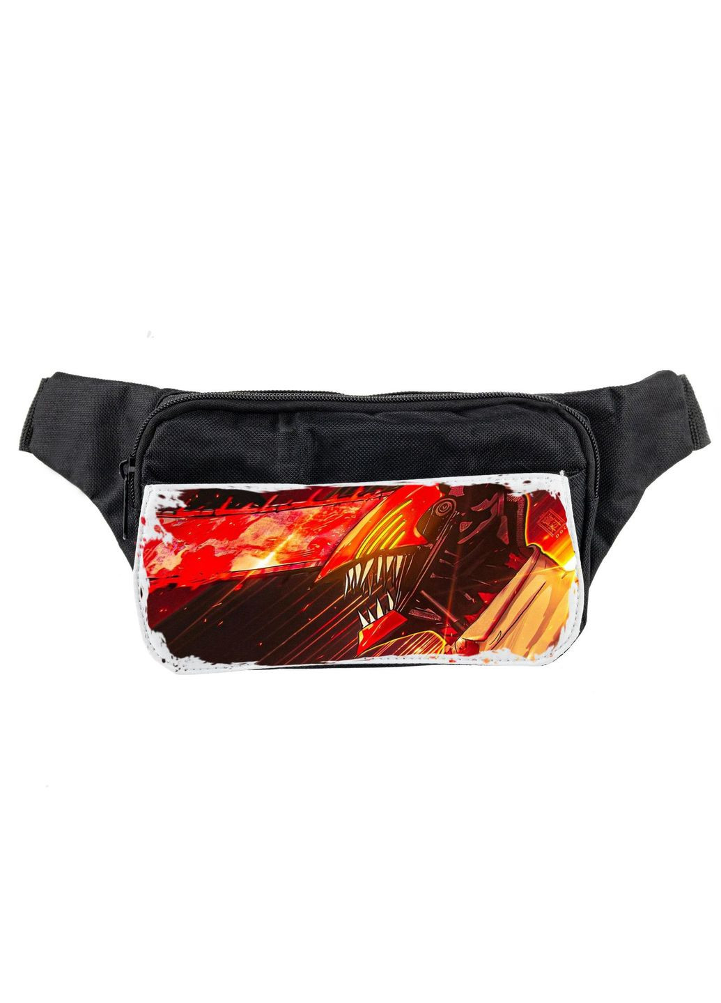 Сумка на пояс (через плече) бананка, аніме Людина-бензопила #003 унісекс, 14*22 см, чорний No Brand (316120852)