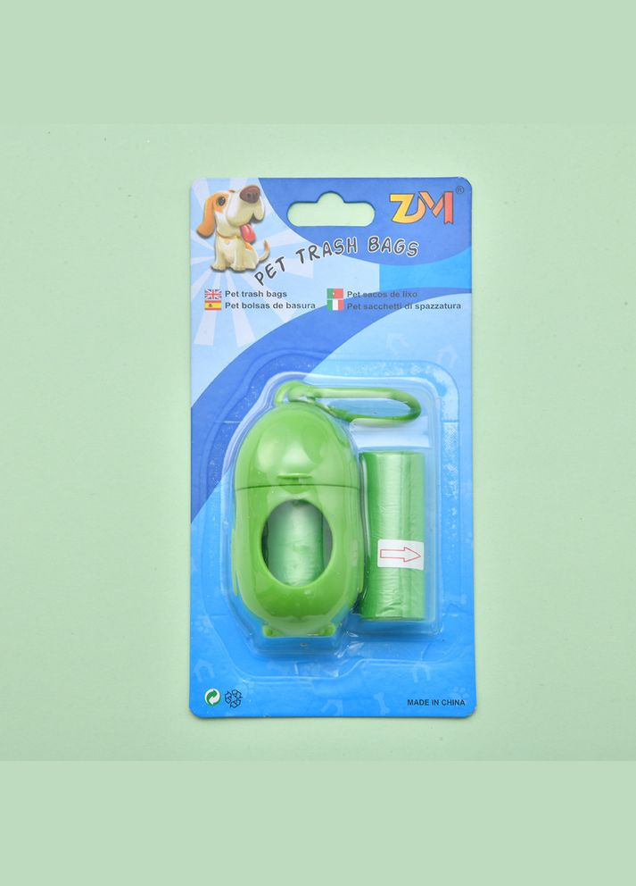 Комплект пакетів для прибирання за тваринами 2 рулони + диспенсер Салатовий No Brand (300657244)