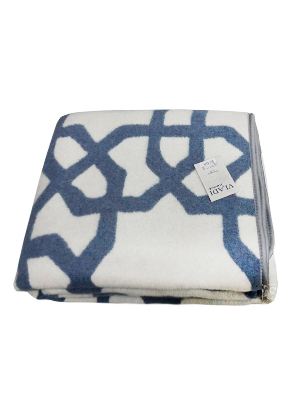 Одеяло жаккардовое шерстяное Марокко серо-голубое 140х205 Vladi (285719623)