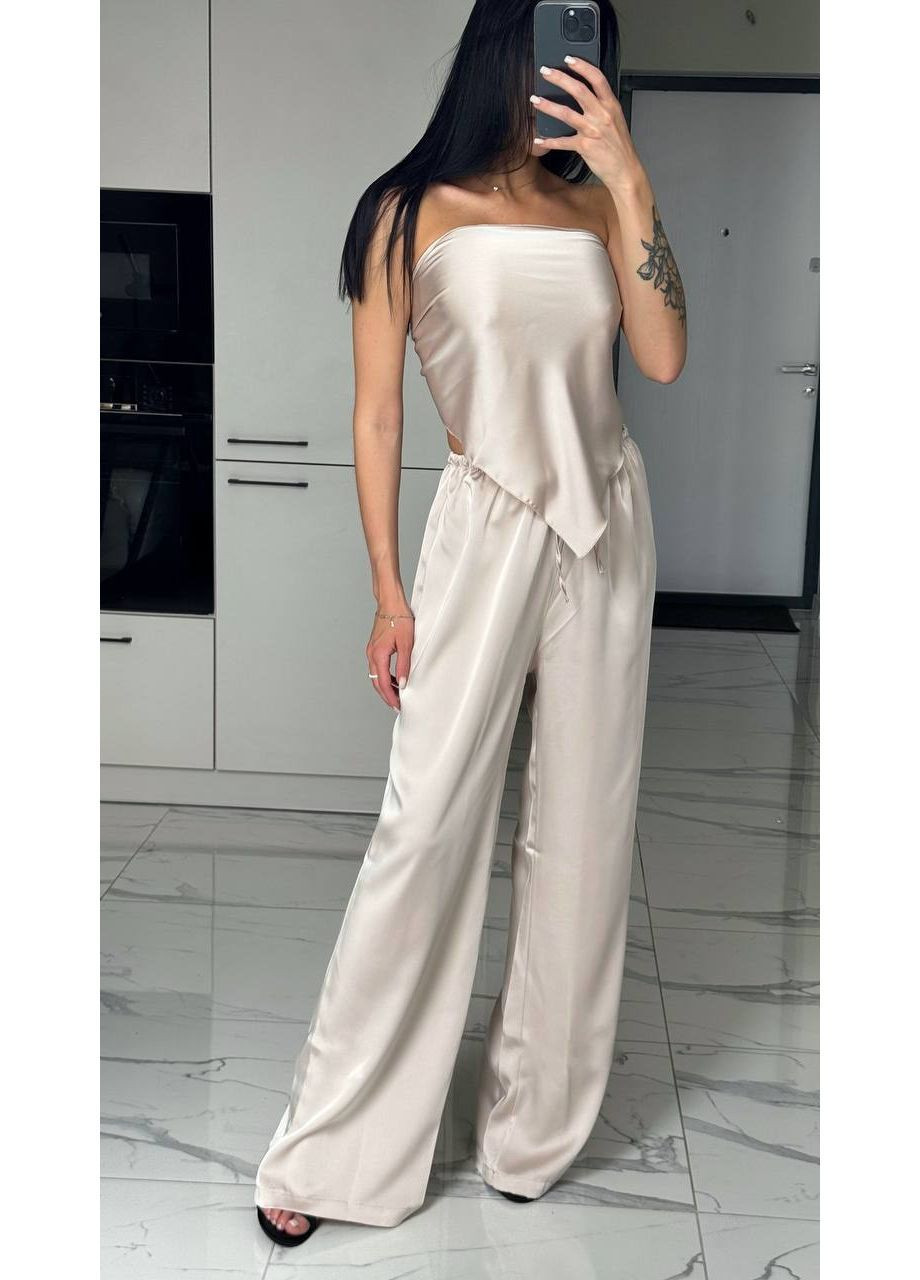 Сатиновий костюм з топом-бандо No Brand (362640946)