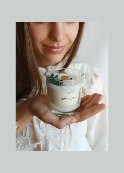 Ароматическая соевая свеча в стекле 250 мл ручной работы с нотами лаванды, цитрусовых, бергамота. Hand Made (316631247)