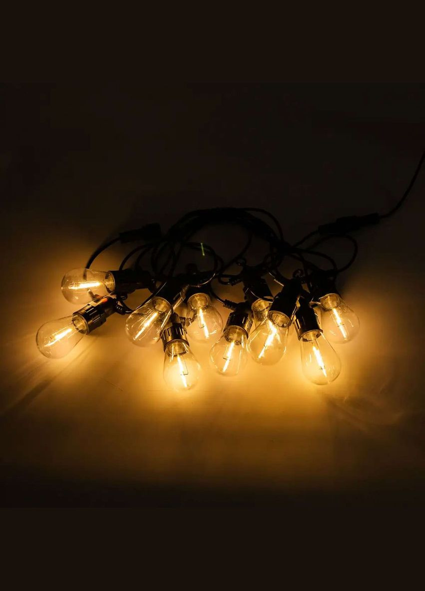Ретро гірлянда великі лампочки вулична 10 led довжина 5 м з теплим світлом великими лампочками на вулицю альтанку у ретро стилі Garlando (365752112)