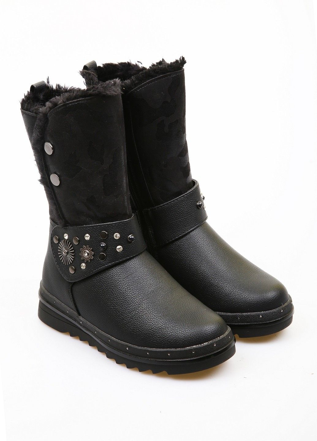 Черные зимние полусапоги Tom.M