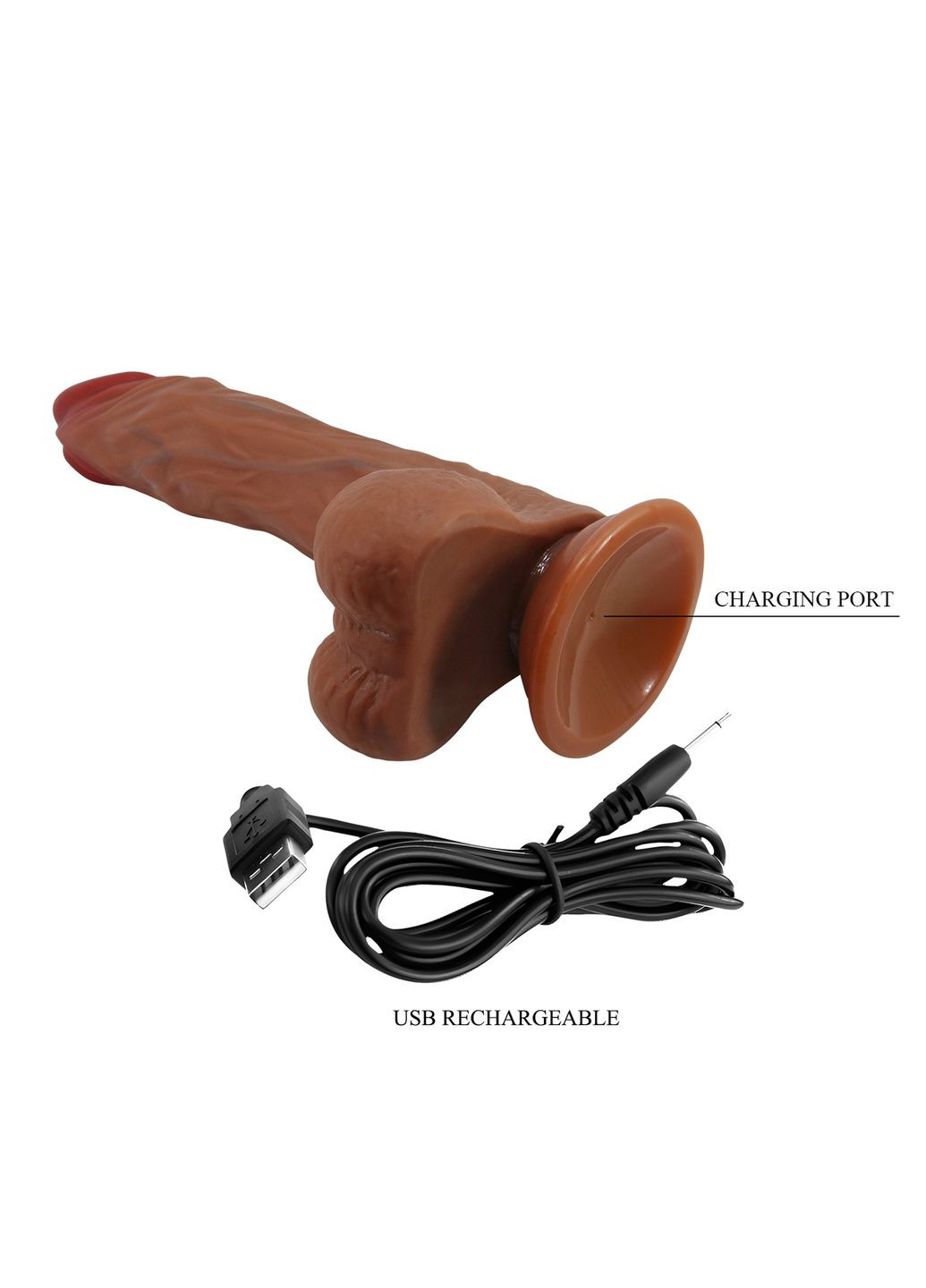 Реалістичний вібратор Calisto мулат, 25 см Baile (362516755)