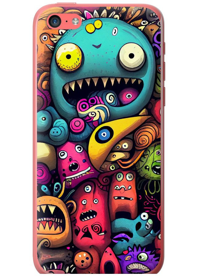 2D пластиковый чехол 'Cмешные монстры' для Endorphone Apple iPhone 5c (303358786)