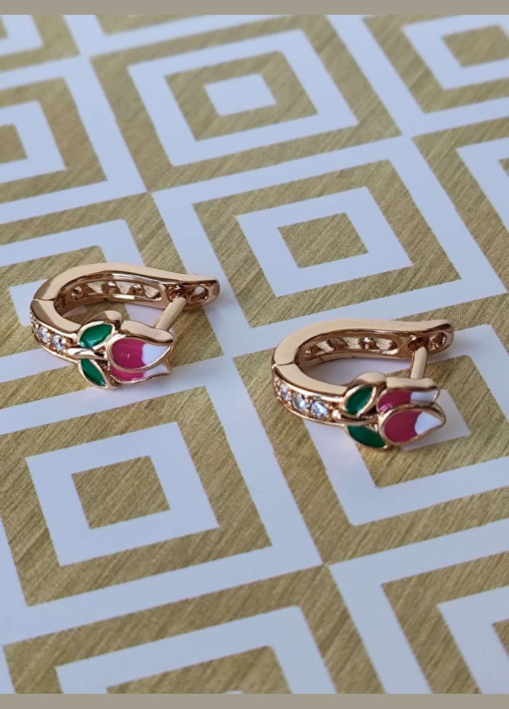 Позолочені сережки ксюпінг xuping позолота медичне золото медична сталь тюльпани квіти Xuping Jewelry (336190324)