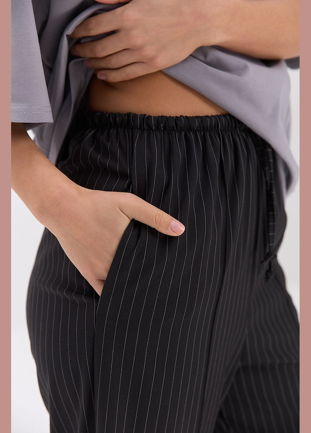 Жіночі смугасті штани з костюмної тканини Arjen (317235024)