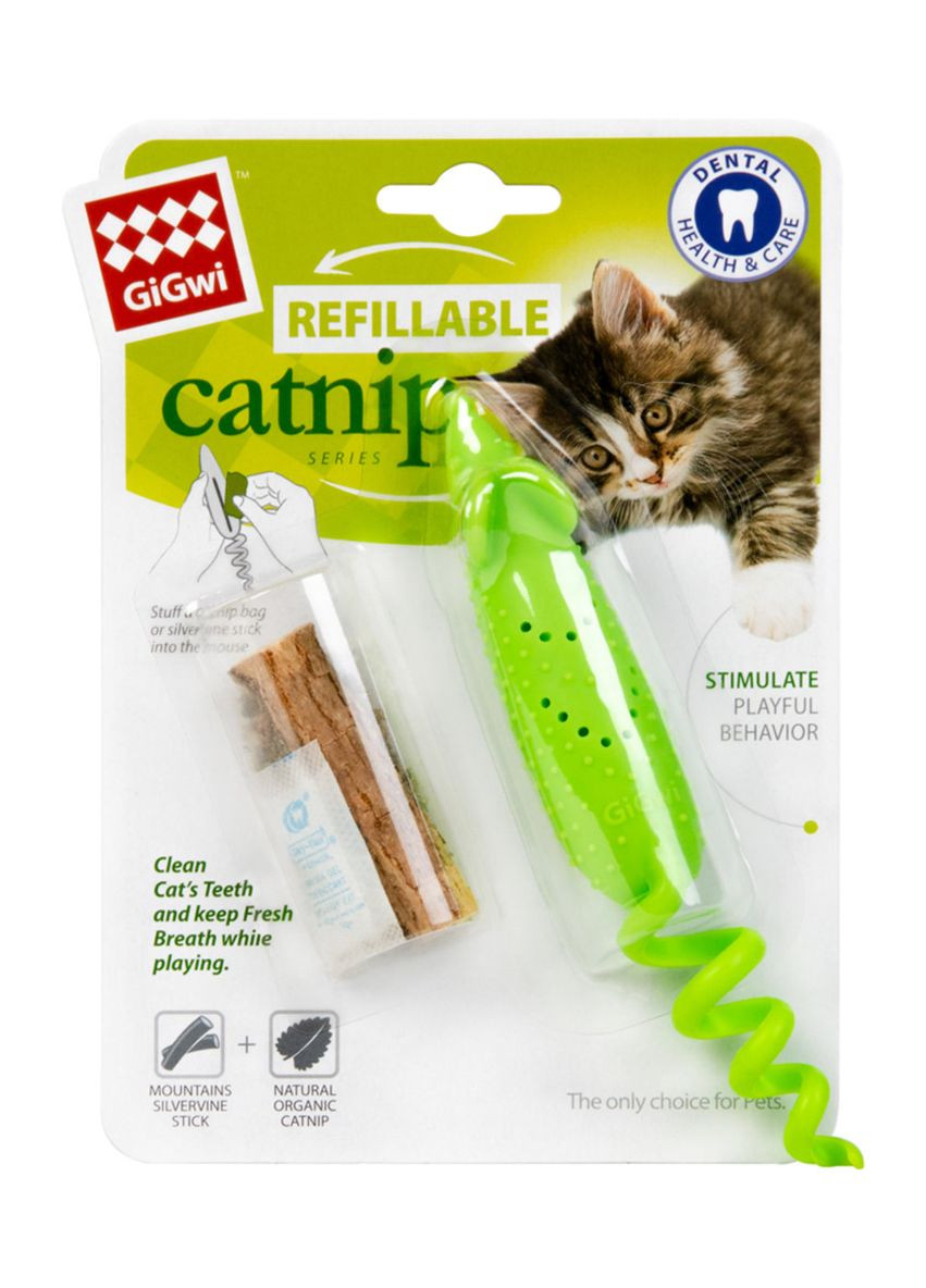 Іграшка для котів Мишка гумова Refillable Catnip, гума, 16,5 см GiGwi (368969046)